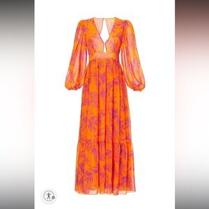 TOCCIN X RTR Palm Print Maxi $575 MSRP